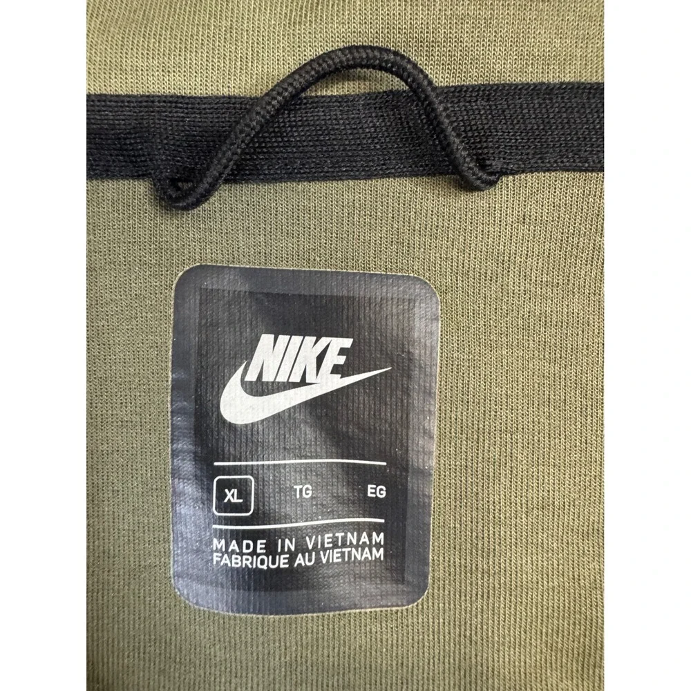 Nike Tech Fleece Full Zip Hoodie Olive‎ Green Mens XL CU4489-326 Jacket